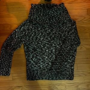 Black and white turtle neck sweater